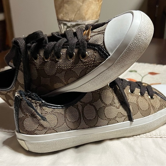 Coach Women's Sneakers with Brown and Tan Design - Picture 2 of 8